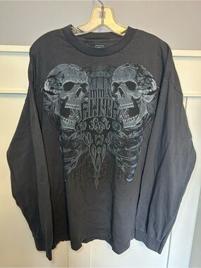 Vintage MMA Elite y2k ribcage skull print long sleeve shirt